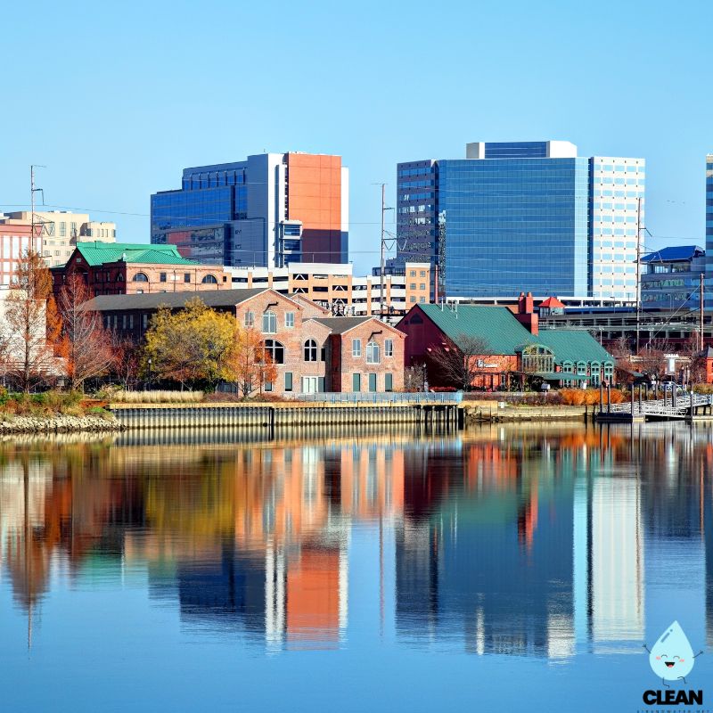 Wilminton buildings by the water