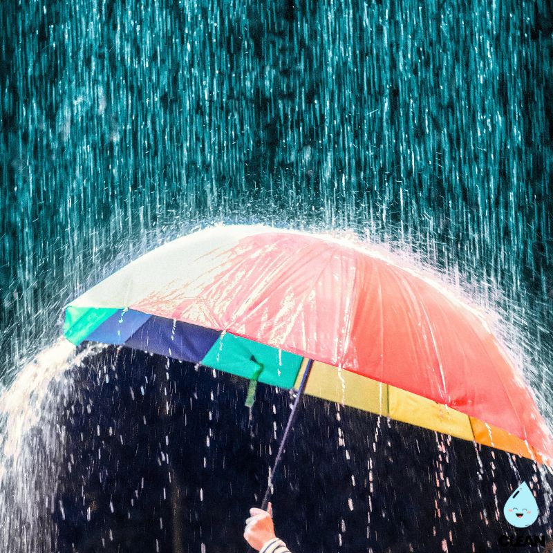 Rain on an unbrella