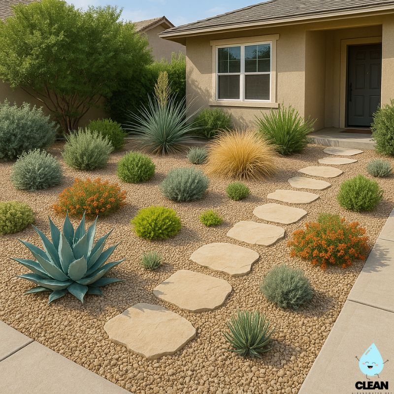xeriscraping front lawn