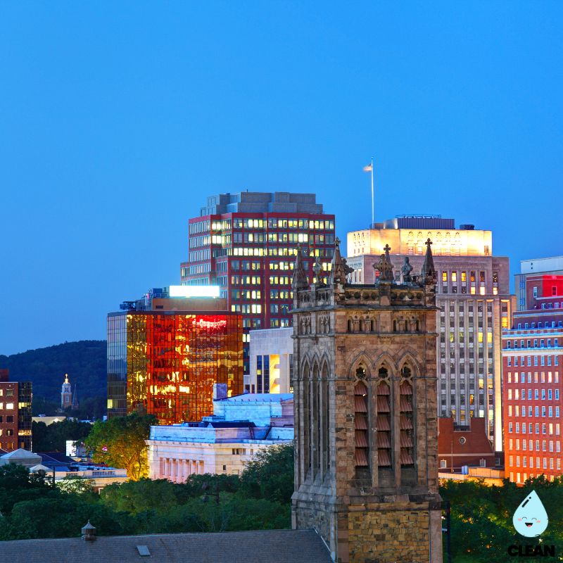 New Haven at night