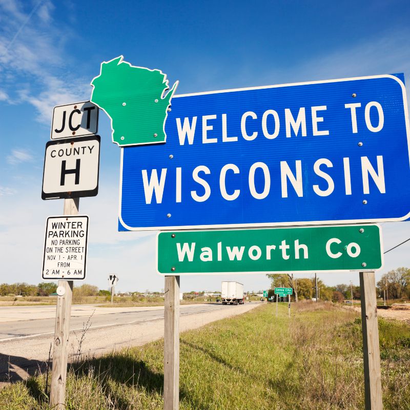 Wisconsin road sign